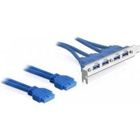 DeLOCK 2 x USB 3.0 19-pin - 4 x USB 3.0-A USB-kabel 0,4 m USB 2.0 USB A Blauw - thumbnail