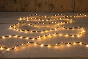 WIRE CHAIN 400L/12M LED CLASSIC - 4M AANLOOPSNOER ZWART - 4,5V/IP44 TRAFO MET AAN/ 8/16H TIMER/UIT EN DIMMER - COLOURBOX - Anna's Collection