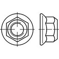 TOOLCRAFT TO-6866991 Zeskantmoeren met flens M12 Staal Verzinkt 100 stuk(s)
