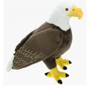 Knuffel Amerikaanse zeearend - bruin/wit - 35 cm - pluche - knuffeldier - speelgoed