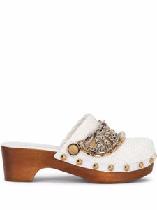 Dolce & Gabbana mules à détails de chaînes - Blanc