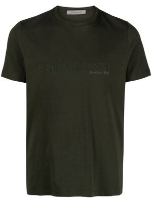 Corneliani t-shirt en coton à logo brodé - Vert
