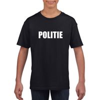 Politie carnaval t-shirt zwart voor jongens en meisjes XL (158-164)  -