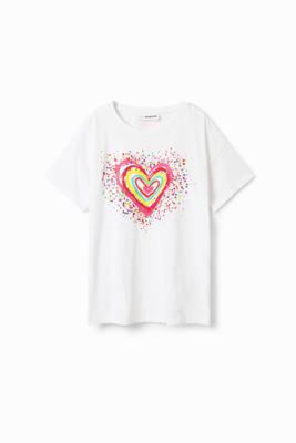 T-shirt met hart van pailletten - WHITE - 13/14