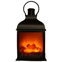 Sfeerhaard - zwart - met LED verlichting - 15 x 12 x 23 cm - open haard - sfeerverlichting