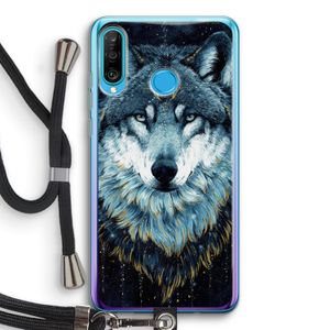Darkness Wolf: Huawei P30 Lite Transparant Hoesje met koord