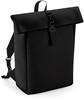 Atlantis BG335 Matte PU Roll-Top Backpack - Black - 28 x 43 x 13 cm