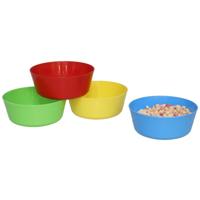 Gerimport Picknick/camping kommen/snack schaaltje - 4x stuks - multi - kunststof - herbruikbaar Gerimport Picknick/camping kommen/snack schaaltje - 4x stuks - multi - kunststof - herbruikbaar