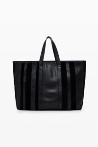 Leren shopper tas - BLACK - U