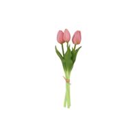 Kunstboeket tulpen roze 12x12x29cm