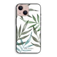 Tropical watercolor leaves: iPhone 13 mini Biologisch afbreekbaar hoesje