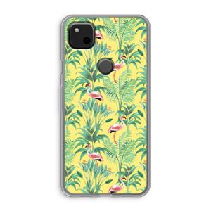 Flamingo party: Google Pixel 4a Transparant Hoesje