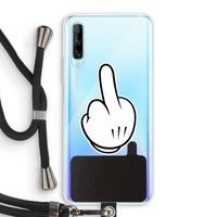 Middle finger white: Huawei P Smart Pro Transparant Hoesje met koord