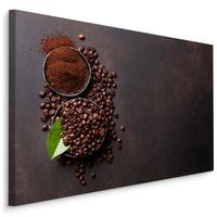 Schilderij - Koffie, Gemalen en Bonen, Premium Print