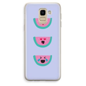 Smiley watermeloen: Samsung Galaxy J6 (2018) Transparant Hoesje