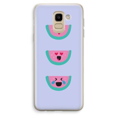 Smiley watermeloen: Samsung Galaxy J6 (2018) Transparant Hoesje