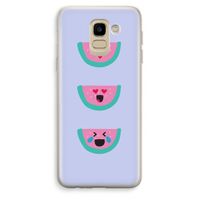 Smiley watermeloen: Samsung Galaxy J6 (2018) Transparant Hoesje