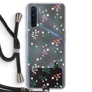 Small white flowers: Oppo A91 Transparant Hoesje met koord