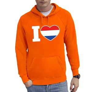 Oranje I love Holland hoodie heren