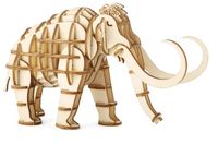 Kikkerland 3D puzzel Mammoet 13,5 x 8 cm hout naturel - thumbnail