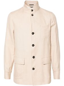 Zegna linen-blend shirt jacket - Marron