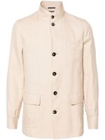 Zegna linen-blend shirt jacket - Marron