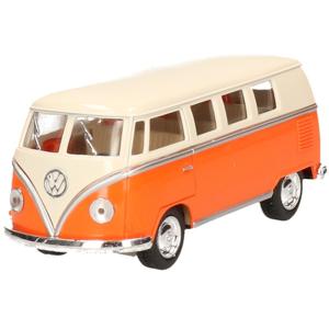 Modelauto Volkswagen T1 two-tone - oranje/wit - 13cm - speelgoed auto schaalmodel - miniatuur model