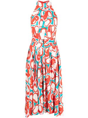 DVF Diane von Furstenberg robe Nicola à dos-nu - Rouge