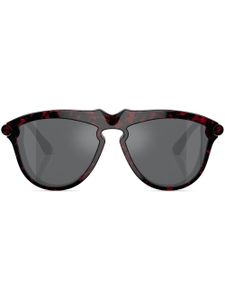 Burberry Eyewear lunettes de soleil rondes à effet écailles de tortue - Rouge