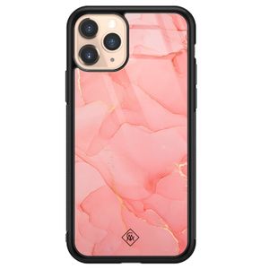 iPhone 11 Pro glazen hardcase - Marmer roze