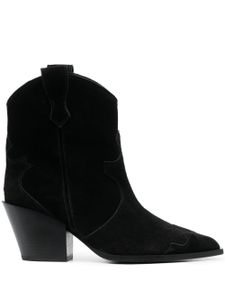 Aeyde bottines Albi 75 mm en daim - Noir