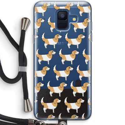 Doggy: Samsung Galaxy A6 (2018) Transparant Hoesje met koord