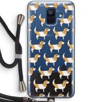 Doggy: Samsung Galaxy A6 (2018) Transparant Hoesje met koord
