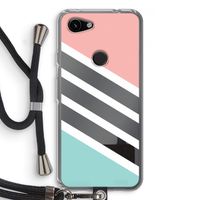 Strepen pastel: Pixel 3a Transparant Hoesje met koord Strepen pastel: Pixel 3a Transparant Hoesje met koord