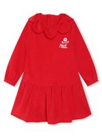 Kenzo Kids robe en velours Festive à broderies - Rouge