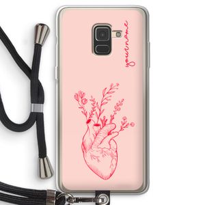 Blooming Heart: Samsung Galaxy A8 (2018) Transparant Hoesje met koord