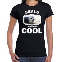 T-shirt seals are serious cool zwart dames - zeehonden/ grijze zeehond shirt 2XL  - - thumbnail