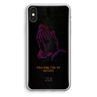 Praying For My Haters: iPhone XS Transparant Hoesje