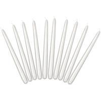 Partydeco Dinerkaarsen - parel wit - 30x stuks - 24 cm - 5 Branduren - Kandelaar kaarsen