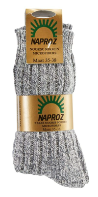 Naproz Noorse Sokken 39-42 Grijs