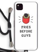 Fries before guys: Pixel 4a 5G Transparant Hoesje met koord