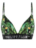 Philipp Plein brassière imprimée à bande logo - Vert