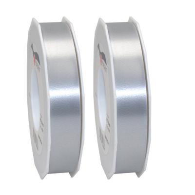 Cadeaulint - 3x - 2,5 cm x 91 meter - zilvergrijs - satijn - sierlint - cadeaus inpakken