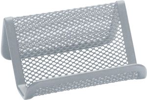 Q-CONNECT visitekaartenhouder 11 x 7,5 x 5 cm metaal zilver