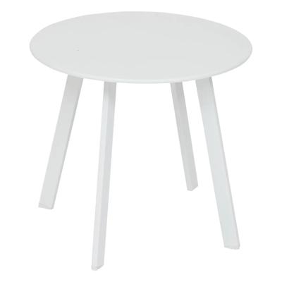 Bijzettafel/tuin tafel Saona - metaal - wit - D50 x H45 cm - voor buiten