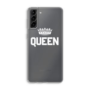 Queen zwart: Samsung Galaxy S21 Plus Transparant Hoesje