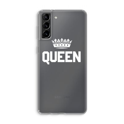 Queen zwart: Samsung Galaxy S21 Plus Transparant Hoesje