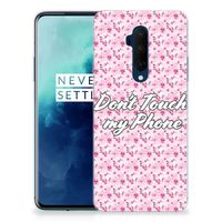 OnePlus 7T Pro Silicone-hoesje Flowers Pink DTMP - thumbnail
