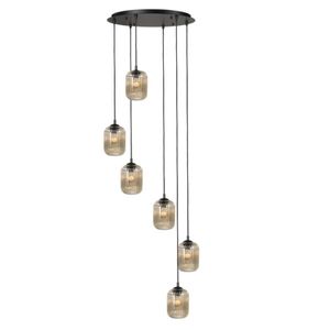 Hanglamp Castel amber 6 lichts