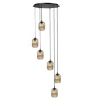 Hanglamp Castel amber 6 lichts